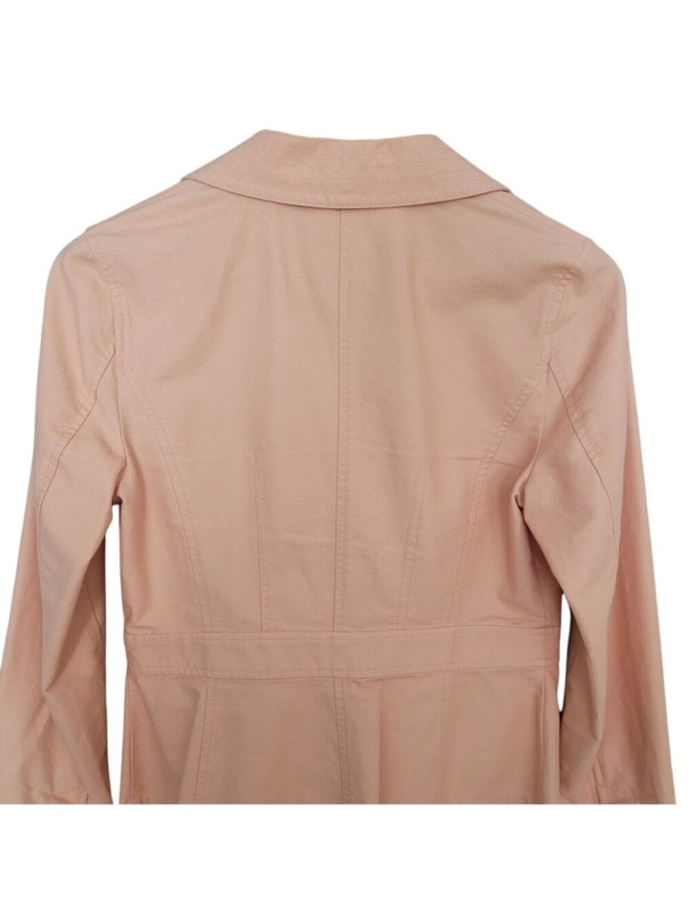 Ann Taylor Loft Lightweight Jacket Womens Size 4 Peach Pockets 3 Button Casual - Picture 4 of 12